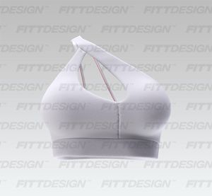 Ladies One Shoulder Front Cut Out Strappy Sports Bra Smart Mockup