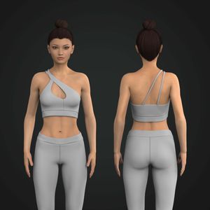 Ladies One Shoulder Front Cut Out Strappy Sports Bra Tech Pack