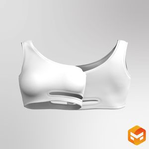 Ladies One Shoulder Side Cut Out Sports Bra - 3D Garment
