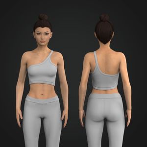 Ladies One Shoulder Strap Fitted Crop Top Tech Pack