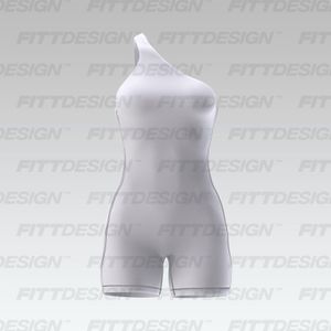 Ladies One Shoulder Strappy 5.00 Inch Inseam Bodysuit Smart Mockup
