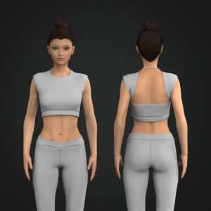Ladies Open Back Cap Sleeve Crop Top Tech Pack