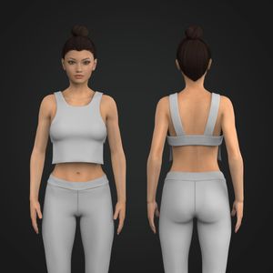 Ladies Open Back Sleeveless Crop Top Tech Pack
