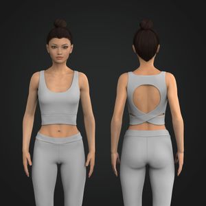 Ladies Open Overlapping Crossover Back Sports Bra Tech Pack