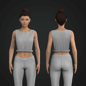 Ladies Open Side Elasticated Crop tank Top Tech Pack