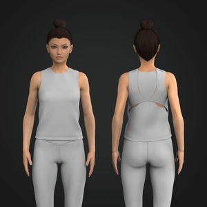Ladies Overlapping Back Cut Out Relaxed Tank Tech Pack