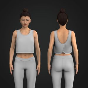 Ladies Overlapping Back Waist Length Relaxed Tank Top Tech Pack