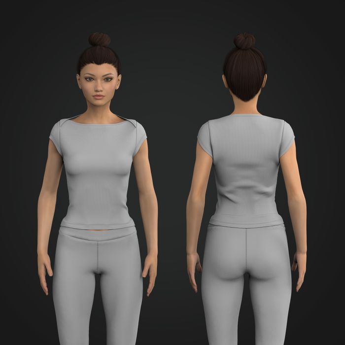 Ladies Overlapping Cap Sleeve Fitted Tee Tech Pack