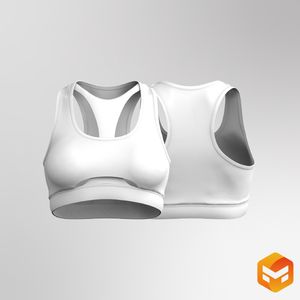 Ladies Overlapping Cut Out Racer Back Sports Bra - 3D Garment