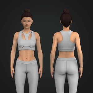 Ladies Overlapping Cut Out Racer Back Sports Bra Tech Pack