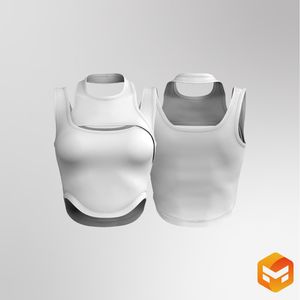 Ladies Overlapping Cut Out Scallop Bottom Tank Top 3D Garment