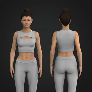 Ladies Overlapping Front Cut Out Sports Bra