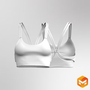 Ladies Overlapping Layered Back Strappy Bra 3D Garment