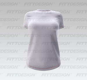 Ladies Overlapping Mesh Back Scallop Bottom Tee Smart Mockup