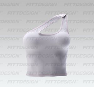 Ladies Overlapping One Shoulder Front Cut Out Tank Top Smart Mockup