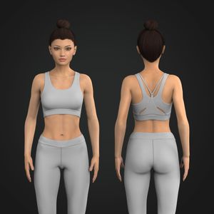 Ladies Overlapping Racerback Style Sports Bra Tech Pack