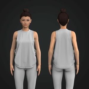 Ladies Overlapping Straps Side Cut Out Tank Top Tech Pack