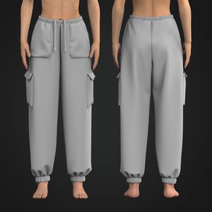 Ladies Oversized Cargo Joggers
