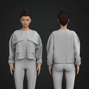 Ladies Oversized Cargo Pocket Sweater Tech Pack