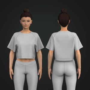 Ladies Oversized Crop Raglan Sleeve Tee Tech Pack