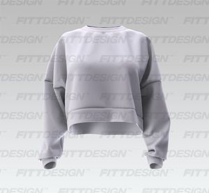 Ladies Oversized Drop Shoulder Crop Sweater Smart Mockup