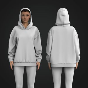 Ladies Oversized Drop Shoulder Hoodie Tech Pack