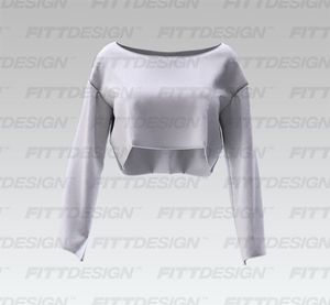 Ladies Oversized Drop Shoulder Knuckle Length Crop Top Smart Mockup
