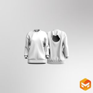 Ladies Oversized Drop Shoulder Overlapping Open Back Sweater 3D Garment