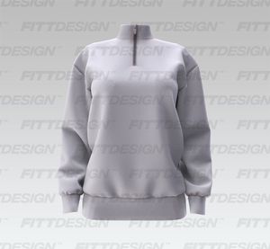 Ladies Oversized Drop Shoulder Quarter Zip Sweater Smart Mockup
