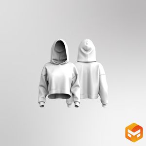 Ladies Oversized Drop Shoulder Ribbed Hoodie 3D Garment