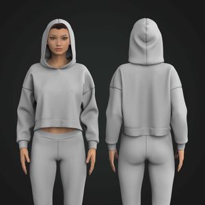 Ladies Oversized Drop Shoulder Ribbed Hoodie Tech Pack
