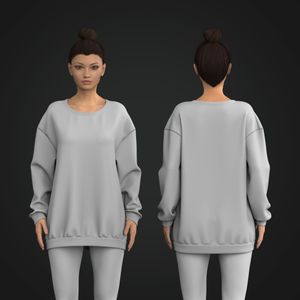 Ladies Oversized Drop Shoulder Sweater Tech Pack