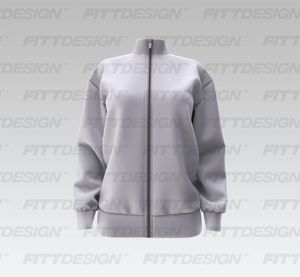 Ladies Oversized Drop Shoulder Zip Up Jacket Smart Mockup