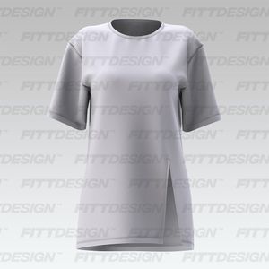 Ladies Oversized Front Split Hem Tee Smart Mockup