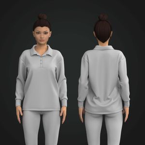 Ladies Oversized Polo Collar Sweater