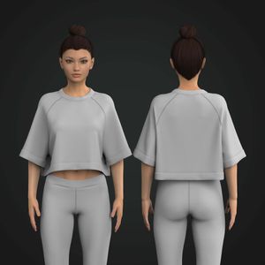 Ladies Oversized Raglan Rolled Sleeve Tee Tech Pack