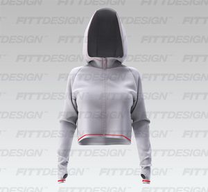 Ladies Oversized Raglan Runner Sleeve Zip Up Hoodie Smart Mockup