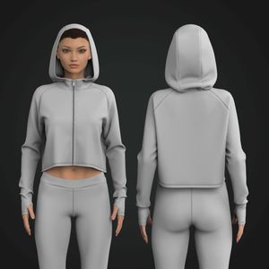 Ladies Oversized Raglan Runner Sleeve Zip Up Hoodie Tech Pack