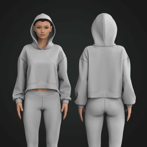 Ladies Oversized Ribbed Hoodie Tech Pack