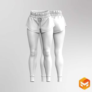 Ladies Performance Shorts Leggings 3D Garment