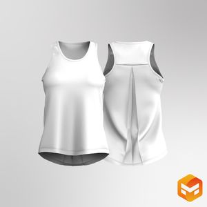 Ladies Pleated Racer Back Tank Top 3D Garment