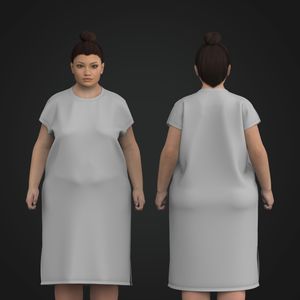 Ladies Plus Size Cap Sleeve Split Hem Dress