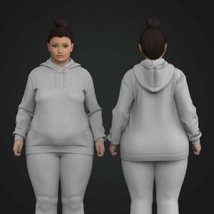 Ladies Plus Size Relaxed Drop Shoulder Hoodie Tech Pack