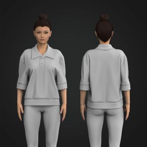 Ladies Polo Collar Half Sleeve Relaxed Tee Tech Pack