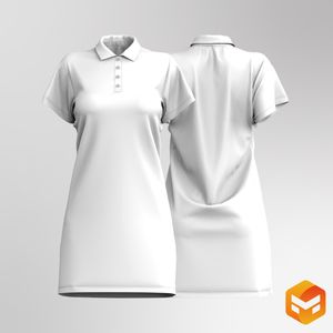 Ladies Polo Collar Relaxed Dress 3D Garment