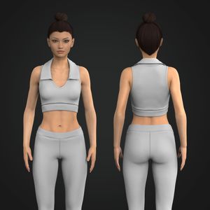 Ladies Polo Collar Wide Racer Back Sports Bra Tech Pack