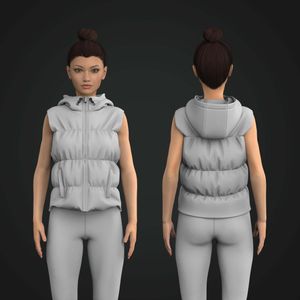 Ladies Puffer Hooded Vest Tech Pack