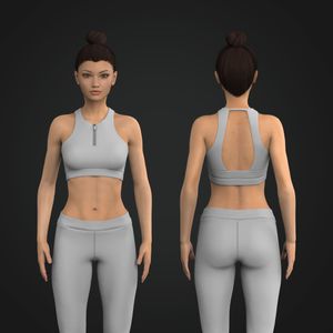 Ladies Quarter Zip Back Cut Out Sports Bra Tech Pack