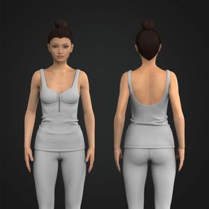 Ladies Quarter Zip Diamond Neckline Fitted Tank Top Tech Pack