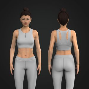 Ladies Quarter Zip Overlapping Back Cut Out Sports Bra Tech Pack